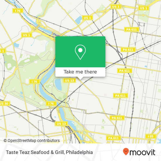 Mapa de Taste Teaz Seafood & Grill, 2905 Ridge Ave Philadelphia, PA 19121