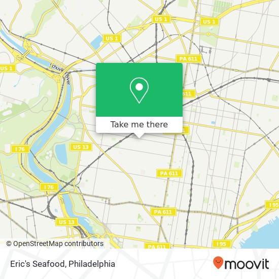 Mapa de Eric's Seafood, 2264 N 21st St Philadelphia, PA 19132