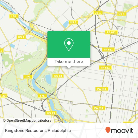 Mapa de Kingstone Restaurant, 2250 N 29th St Philadelphia, PA 19132