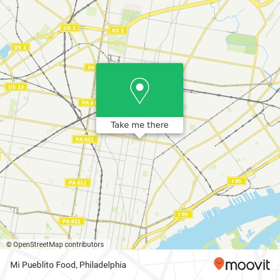 Mapa de Mi Pueblito Food, 240 W Lehigh Ave Philadelphia, PA 19133