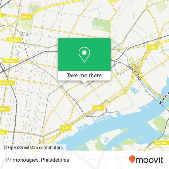 Mapa de Primohoagies, 2107 E Clearfield St Philadelphia, PA 19134