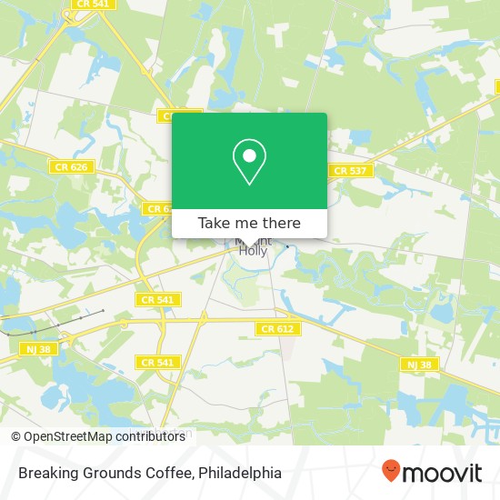 Mapa de Breaking Grounds Coffee, 14 White St Mt Holly, NJ 08060