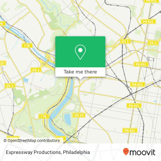 Mapa de Expressway Productions, 3449 W Indiana Ave Philadelphia, PA 19132