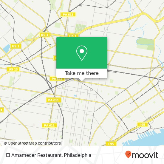 Mapa de El Amamecer Restaurant, 504 W Allegheny Ave Philadelphia, PA 19133