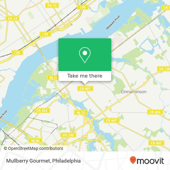 Mapa de Mullberry Gourmet, 816 Cinnaminson Ave Palmyra, NJ 08065