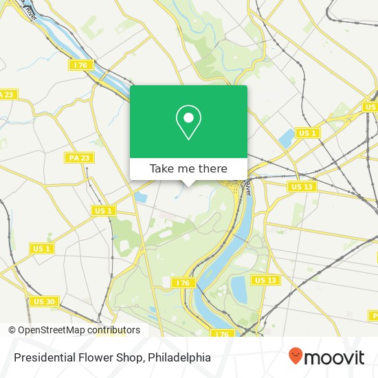 Mapa de Presidential Flower Shop, 3901 Conshohocken Ave Philadelphia, PA 19131