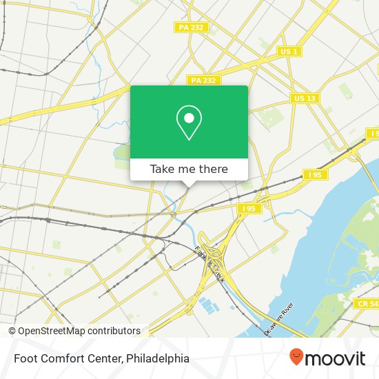 Mapa de Foot Comfort Center, 4277 Frankford Ave Philadelphia, PA 19124