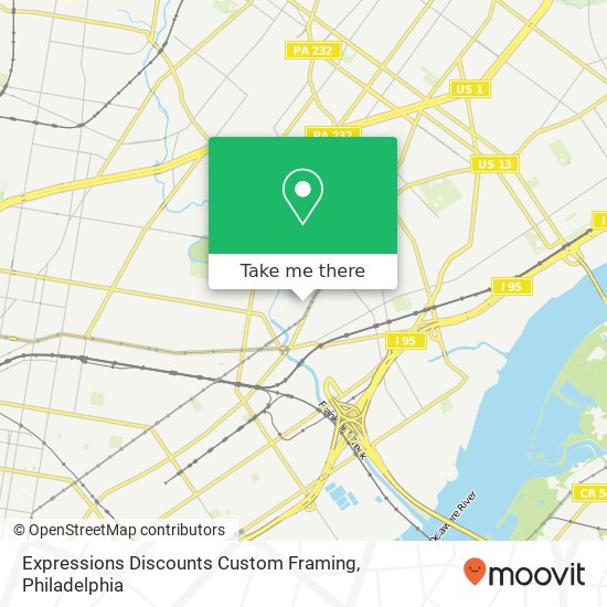 Mapa de Expressions Discounts Custom Framing, 1538 Church St Philadelphia, PA 19124