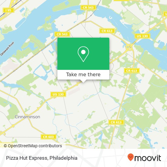 Mapa de Pizza Hut Express, 4000 Route 130 Delran, NJ 08075