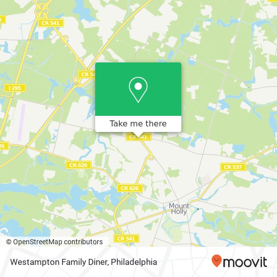 Mapa de Westampton Family Diner, 1857 Burlington Mount Holly Rd Mt Holly, NJ 08060