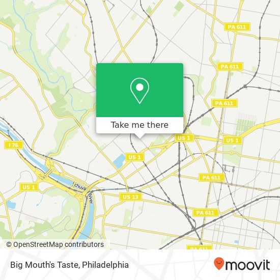 Mapa de Big Mouth's Taste, 5100 Wissahickon Ave Philadelphia, PA 19144