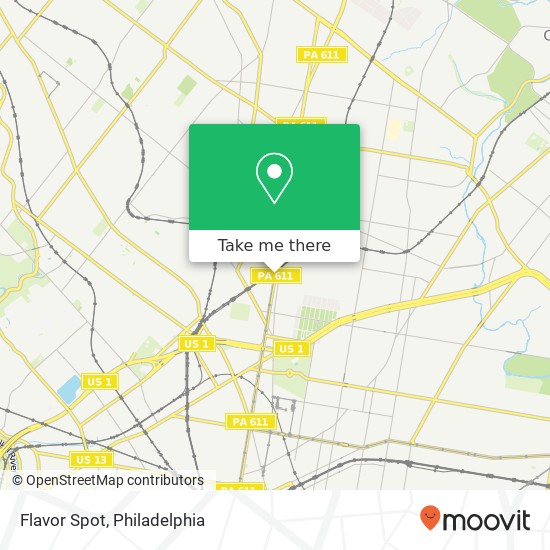 Mapa de Flavor Spot, 5013 N Broad St Philadelphia, PA 19141