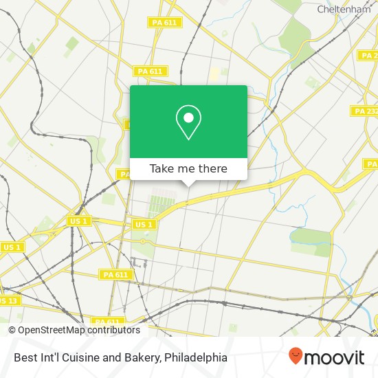 Mapa de Best Int'l Cuisine and Bakery, 4926 N 5th St Philadelphia, PA 19120