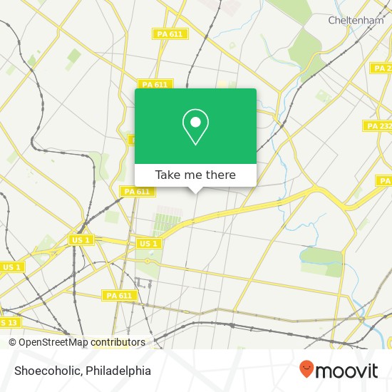 Mapa de Shoecoholic, 5054 N 5th St Philadelphia, PA 19120