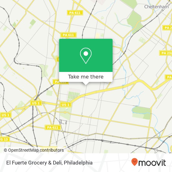 Mapa de El Fuerte Grocery & Deli, 5008 N 5th St Philadelphia, PA 19120
