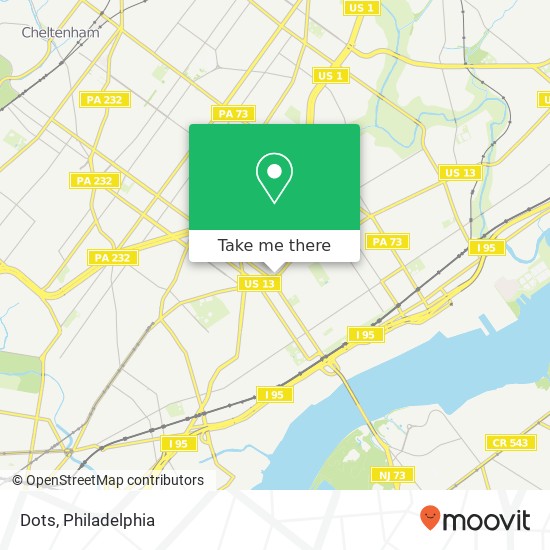 Mapa de Dots, 6420 Frankford Ave Philadelphia, PA 19135