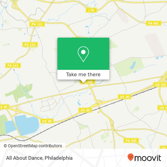 All About Dance, Town Center Mall Exton, PA 19341 map