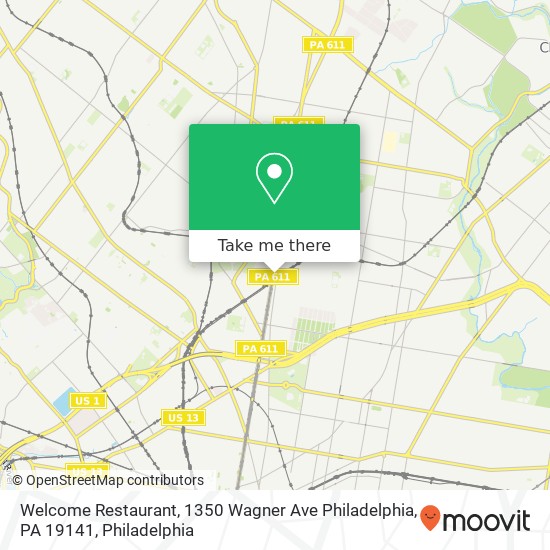 Welcome Restaurant, 1350 Wagner Ave Philadelphia, PA 19141 map