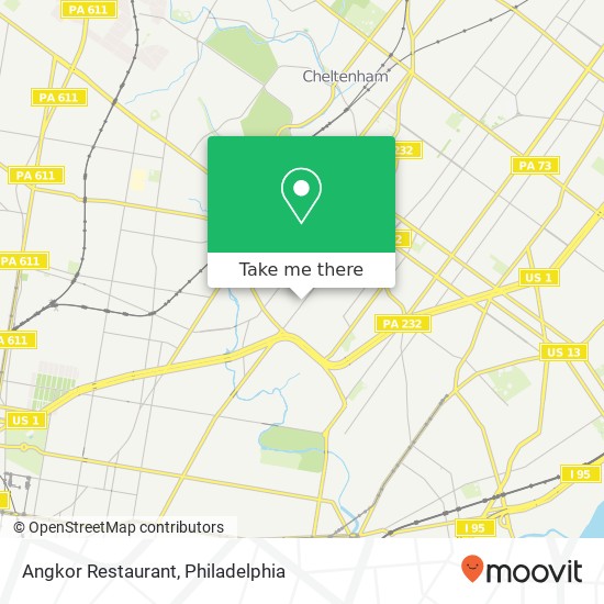 Mapa de Angkor Restaurant, 5520 Whitaker Ave Philadelphia, PA 19124