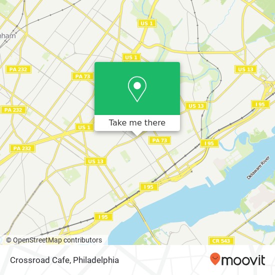 Mapa de Crossroad Cafe, 7043 Frankford Ave Philadelphia, PA 19135