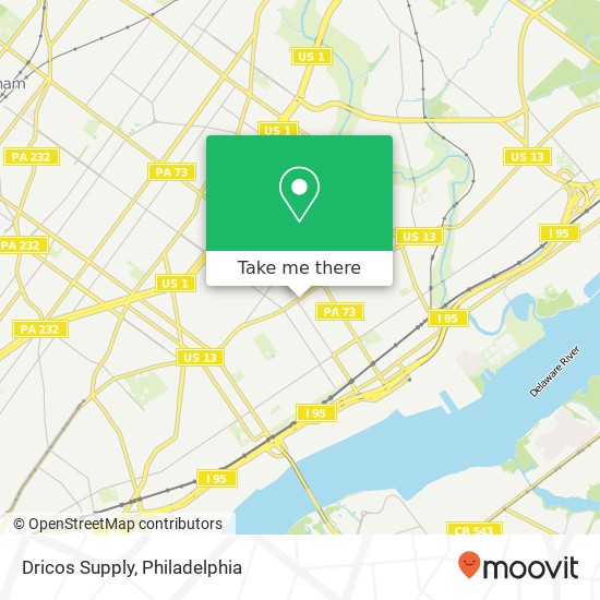 Mapa de Dricos Supply, 7107 Frankford Ave Philadelphia, PA 19135