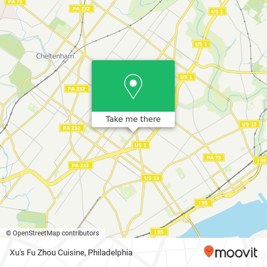 Mapa de Xu's Fu Zhou Cuisine, 6748 Bustleton Ave Philadelphia, PA 19149