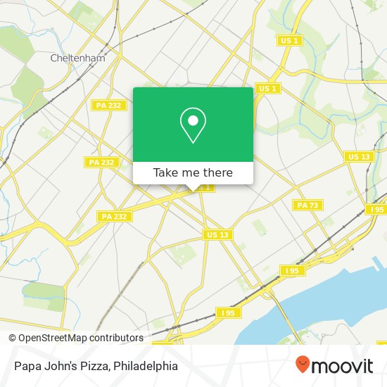 Mapa de Papa John's Pizza, 6543 E Roosevelt Blvd Philadelphia, PA 19149