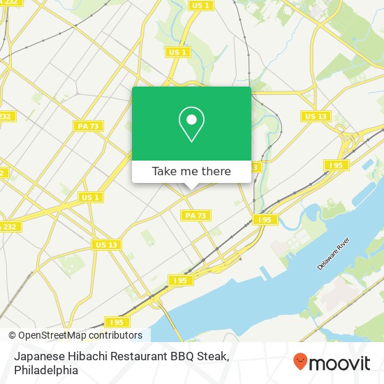 Mapa de Japanese Hibachi Restaurant BBQ Steak, 7352 Frankford Ave Philadelphia, PA 19136