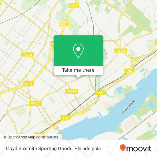 Mapa de Lloyd Sixsmith Sporting Goods, 7554 Frankford Ave Philadelphia, PA 19136