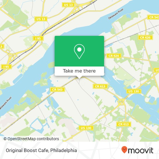Mapa de Original Boost Cafe, 116 S Pavilion Ave Riverside, NJ 08075