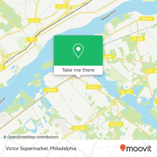 Mapa de Victor Supermarket, 217 Bridgeboro St Riverside, NJ 08075
