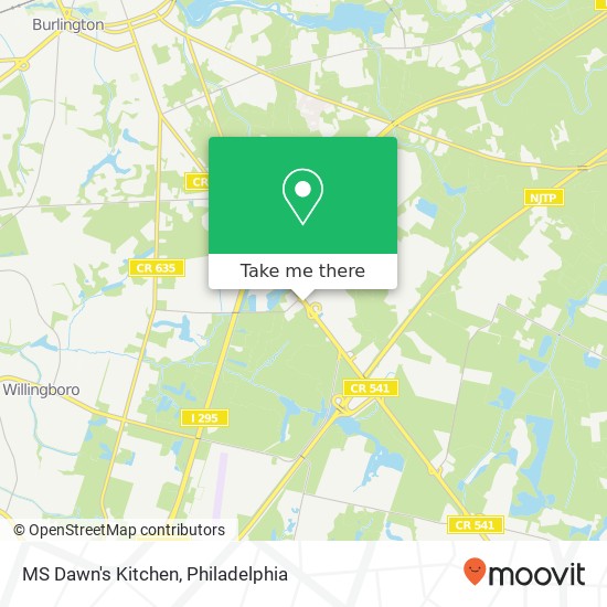 Mapa de MS Dawn's Kitchen, 2508 Mount Holly Rd Burlington, NJ 08016