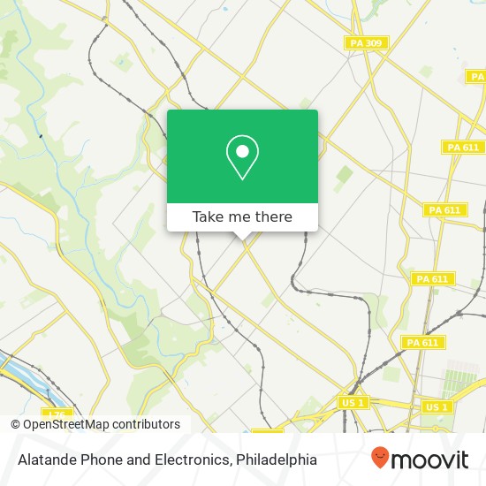 Mapa de Alatande Phone and Electronics, 6334 Germantown Ave Philadelphia, PA 19144