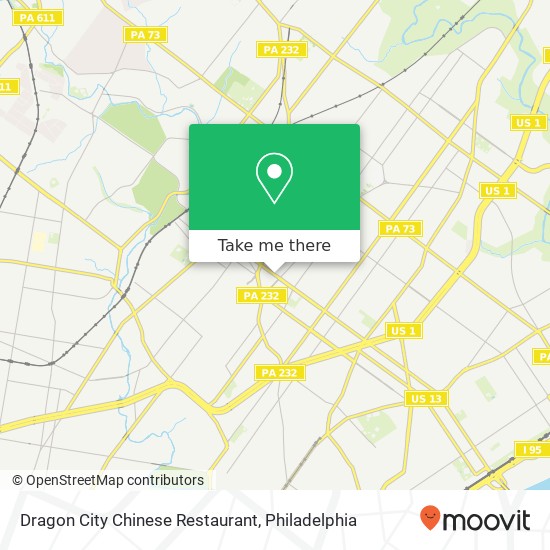 Mapa de Dragon City Chinese Restaurant, 923 Levick St Philadelphia, PA 19111