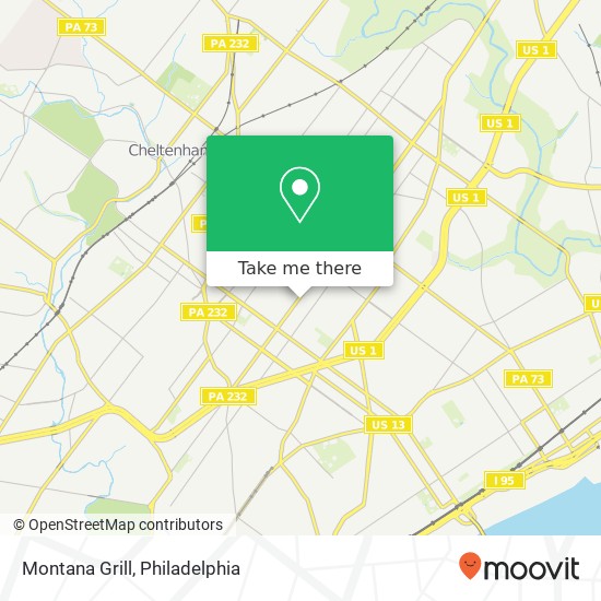 Mapa de Montana Grill, 6651 Castor Ave Philadelphia, PA 19149