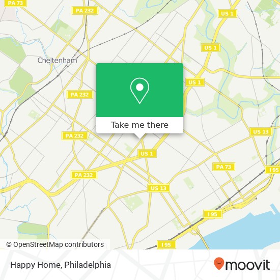 Mapa de Happy Home, 6742 Bustleton Ave Philadelphia, PA 19149