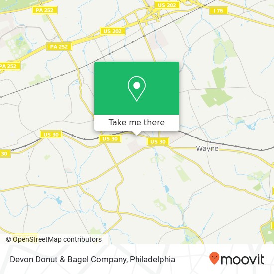 Mapa de Devon Donut & Bagel Company, 6 Berkley Rd Devon, PA 19333