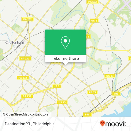 Mapa de Destination XL, Philadelphia, PA 19152