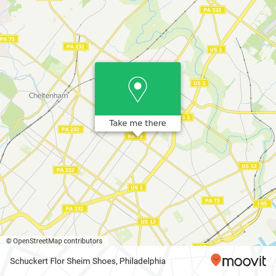 Mapa de Schuckert Flor Sheim Shoes, 2141 Cottman Ave Philadelphia, PA 19149