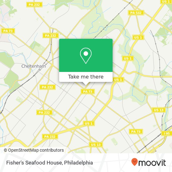 Mapa de Fisher's Seafood House, 7312 Castor Ave Philadelphia, PA 19152