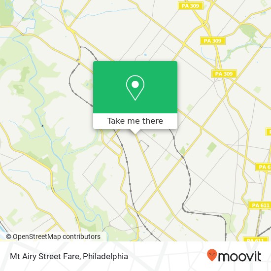 Mapa de Mt Airy Street Fare, Philadelphia, PA 19119