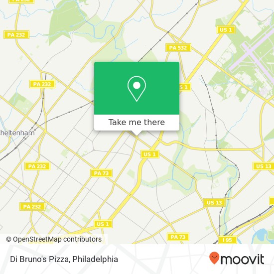 Mapa de Di Bruno's Pizza, 8004 Bustleton Ave Philadelphia, PA 19152