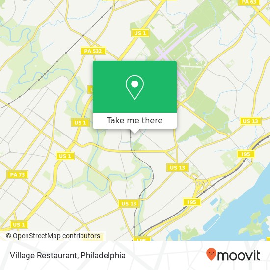 Mapa de Village Restaurant, 9001 Ashton Rd Philadelphia, PA 19136