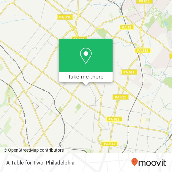 Mapa de A Table for Two, 1804 E Tulpehocken St Philadelphia, PA 19138