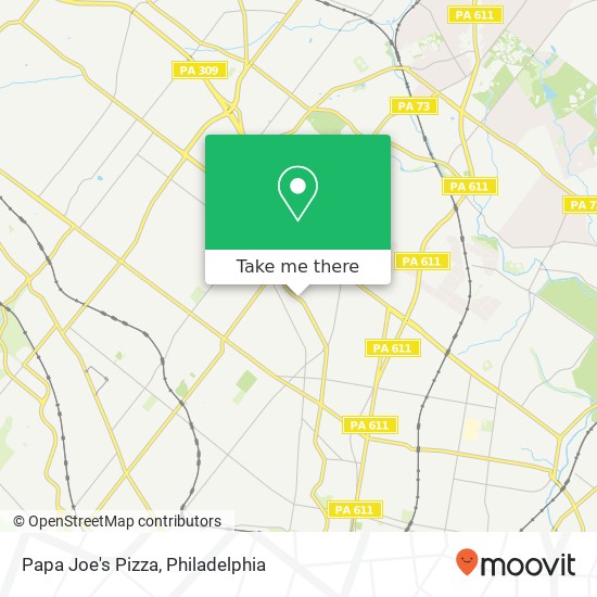 Mapa de Papa Joe's Pizza, 7202 Ogontz Ave Philadelphia, PA 19138