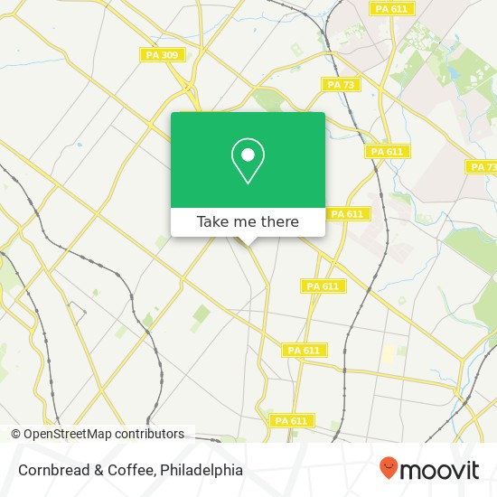 Mapa de Cornbread & Coffee, 7175 Ogontz Ave Philadelphia, PA 19138