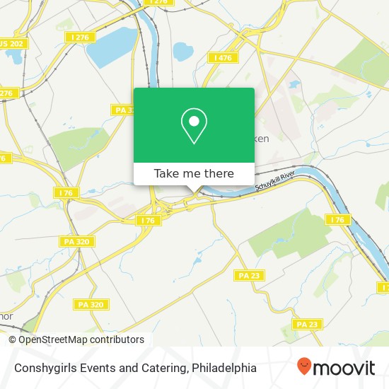 Mapa de Conshygirls Events and Catering, 101 Ford St West Conshohocken, PA 19428