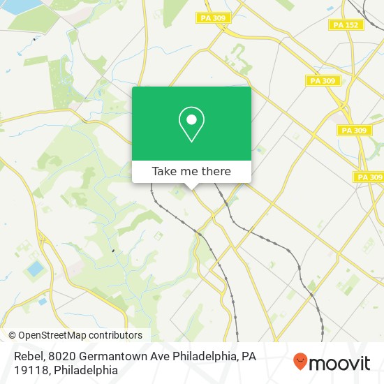 Mapa de Rebel, 8020 Germantown Ave Philadelphia, PA 19118