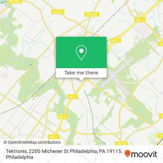 Mapa de Tektronix, 2200 Michener St Philadelphia, PA 19115