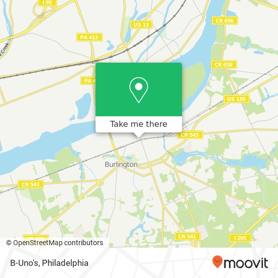 Mapa de B-Uno's, 350 High St Burlington, NJ 08016